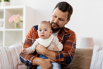 Image showing happy father with little baby boy at home