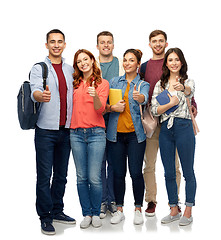 Image showing group of smiling students showing thumbs up