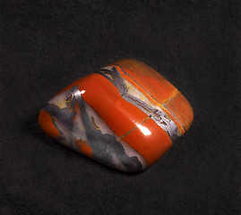 Image showing Jasper polished stone on black background