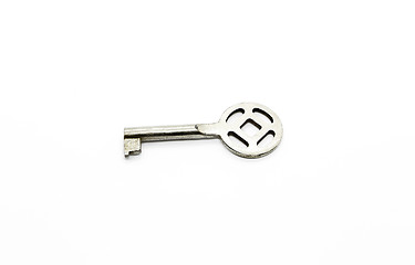 Image showing Silver key, isolated on white background