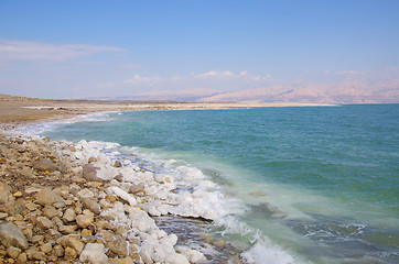 Image showing Coast of the dead sea at Israel 