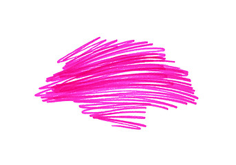 Image showing Abstract bright pink free hand drawn texture on white 