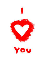 Image showing Inscription I Love You with an abstract heart