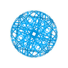 Image showing Abstract sphere from blue lines 