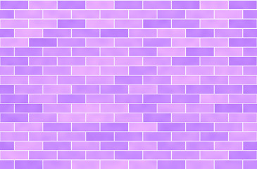 Image showing Lilac brick wall, abstract seamless background