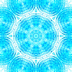 Image showing Abstract blue and white concentric pattern