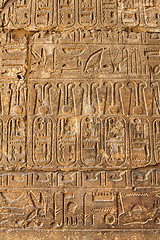 Image showing Ancient Egyptian hieroglyphs, background, texture