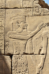 Image showing Ancient egyptian art in the Karnak Temple, Luxor
