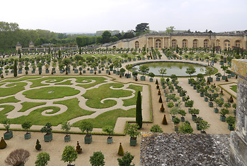 Image showing The famous gardens of the Royal Palace of Versailles near Paris