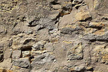 Image showing Texture of very old stone wall