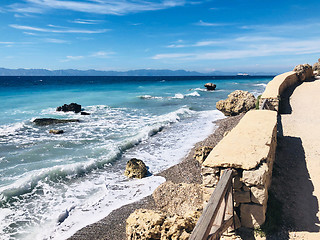 Image showing Beautiful view of Aegean sea coastline 