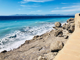 Image showing Beautiful view of Aegean sea coastline 