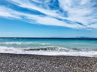 Image showing Beautiful view of Aegean sea coastline 