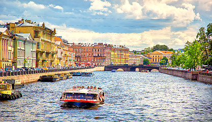 Image showing Panoramic view of Fontanka river, St.Petersburg, Russia