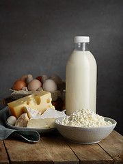 Image showing milk and various dairy products