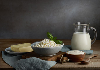 Image showing milk and various dairy products