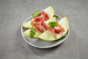 Image showing melon and ham