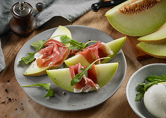 Image showing melon and ham