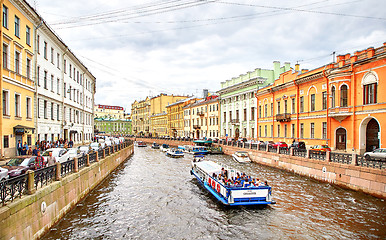 Image showing panoramic view of Moyka river, St.Petersburg, Russia