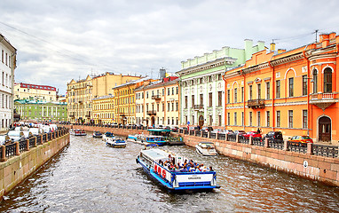 Image showing panoramic view of Moyka river, St.Petersburg, Russia