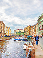 Image showing panoramic view of Moyka river, St.Petersburg, Russia