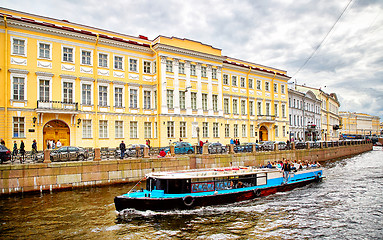 Image showing panoramic view of Moyka river, St.Petersburg, Russia