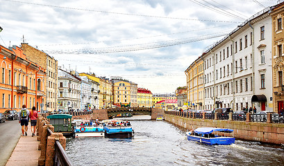 Image showing panoramic view of Moyka river, St.Petersburg, Russia