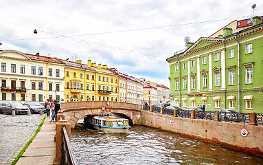 Image showing panoramic view of Moyka river, St.Petersburg, Russia