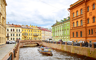 Image showing panoramic view of Moyka river, St.Petersburg, Russia