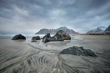 Image showing Beach of fjord in Norway