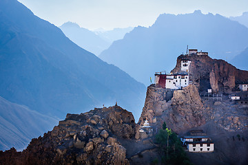 Image showing Dhankar gompa. Spiti valley, Himachal Pradesh, India