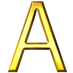 Image showing 3D Golden Letter A