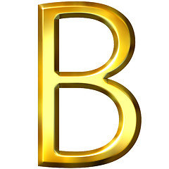 Image showing 3D Golden Letter B