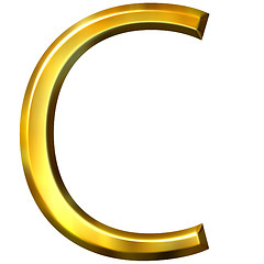 Image showing 3D Golden Letter C