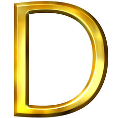 Image showing 3D Golden Letter D