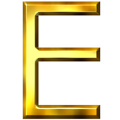 Image showing 3D Golden Letter E