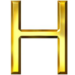 Image showing 3D Golden Letter H