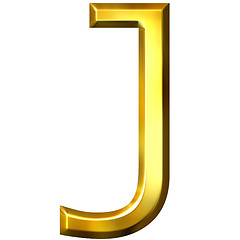 Image showing 3D Golden Letter J
