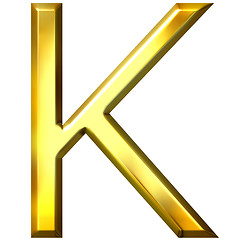 Image showing 3D Golden Letter K