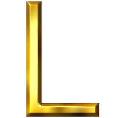 Image showing 3D Golden Letter L