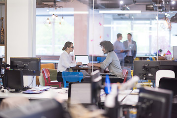 Image showing startup Business team Working With laptop in creative office