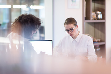 Image showing startup Business team Working With laptop in creative office