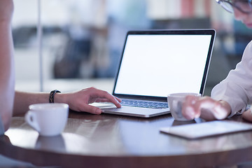 Image showing startup Business team Working With laptop in creative office