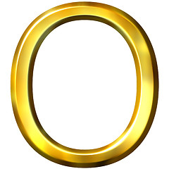 Image showing 3D Golden Letter O