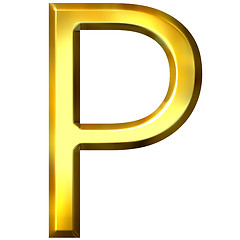 Image showing 3D Golden Letter P