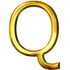 Image showing 3D Golden Letter Q