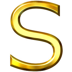 Image showing 3D Golden Letter S