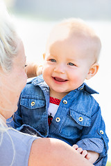 Image showing Young Caucasian Mother and Daughter At The Park