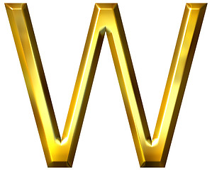 Image showing 3D Golden Letter W