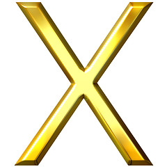 Image showing 3D Golden Letter X